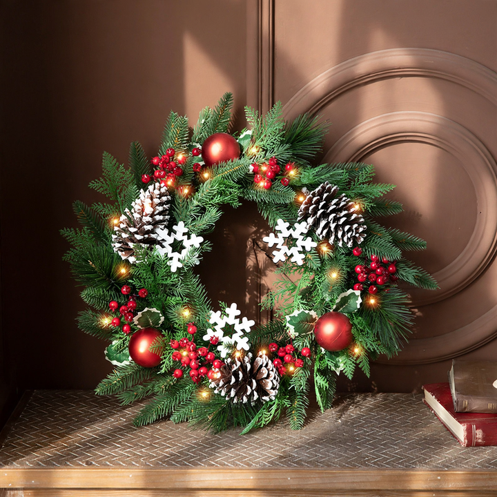 Weihnachtskranz mit Beleuchtung, PVC, verschiedene Ausführungen