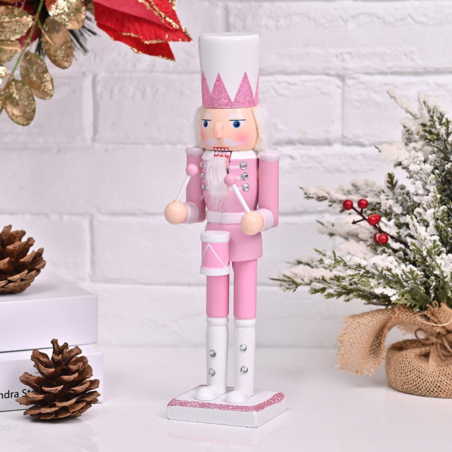 Dekorative Nussknacker-Holzfigur, Rosa