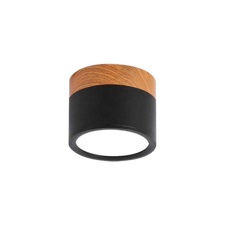 Moderne Macaron Deckenlampe – Kompakte Metall/Holz Deckenleuchte für Küche und Bar in Gelb, Karnzau und Schwarz | Karnz