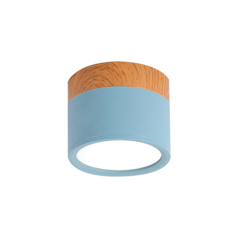 Moderne Macaron Deckenlampe – Kompakte Metall/Holz Deckenleuchte für Küche und Bar in Gelb, Karnzau und Schwarz | Karnz