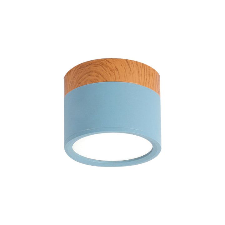 Moderne Macaron Deckenlampe – Kompakte Metall/Holz Deckenleuchte für Küche und Bar in Gelb, Karnzau und Schwarz | Karnz