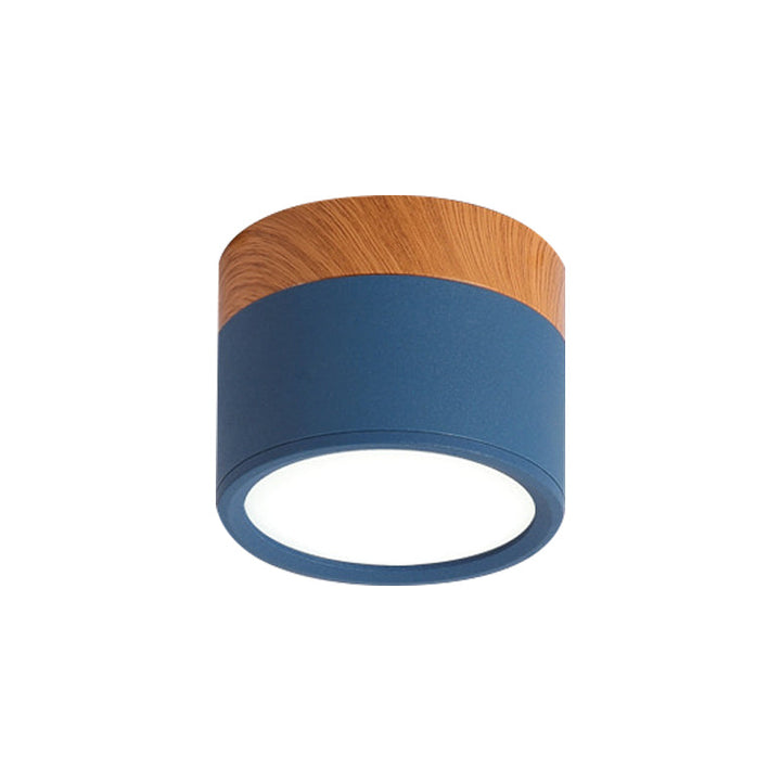 Moderne Macaron Deckenlampe – Kompakte Metall/Holz Deckenleuchte für Küche und Bar in Gelb, Karnzau und Schwarz | Karnz