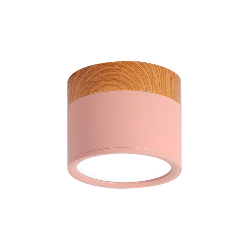 Moderne Macaron Deckenlampe – Kompakte Metall/Holz Deckenleuchte für Küche und Bar in Gelb, Karnzau und Schwarz | Karnz