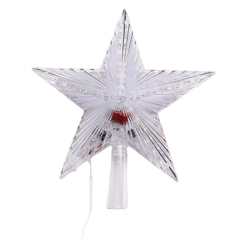 LED-Weihnachtsbaum-Spitzenstern, 20 cm, beleuchtet