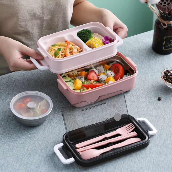Mehrschichtige tragbareLunchbox mit Besteckstauraum