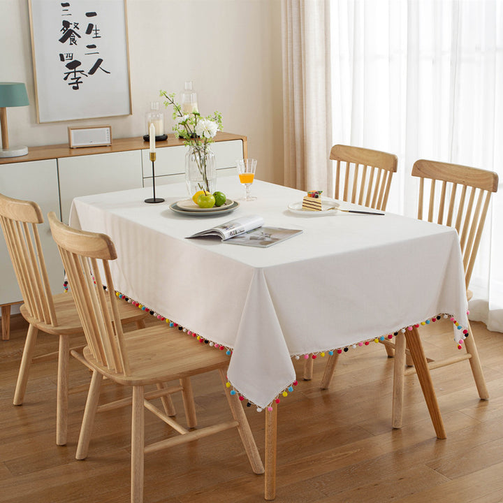 Elegante Fransen Tischdecke