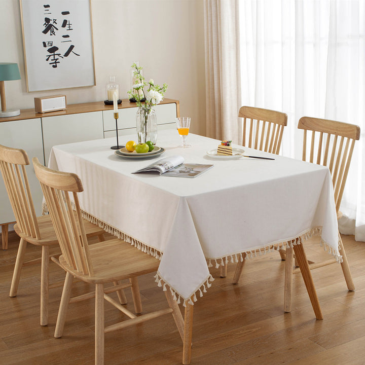 Elegante Fransen Tischdecke