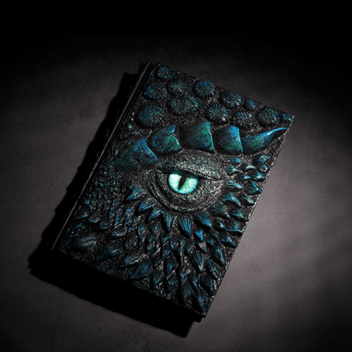 Karnz | Drachenauge 3D Prägung Journal - Handgefertigtes Harz Graviertes Notizbuch
