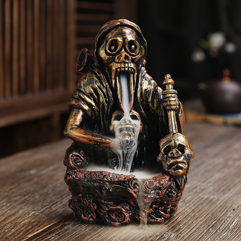 Künstlerischer Totenkopf-Themen Räucherstäbchenhalter