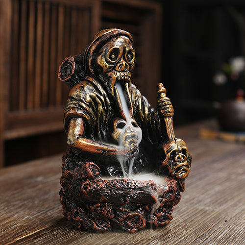 Künstlerischer Totenkopf-Themen Räucherstäbchenhalter