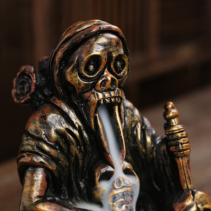Künstlerischer Totenkopf-Themen Räucherstäbchenhalter