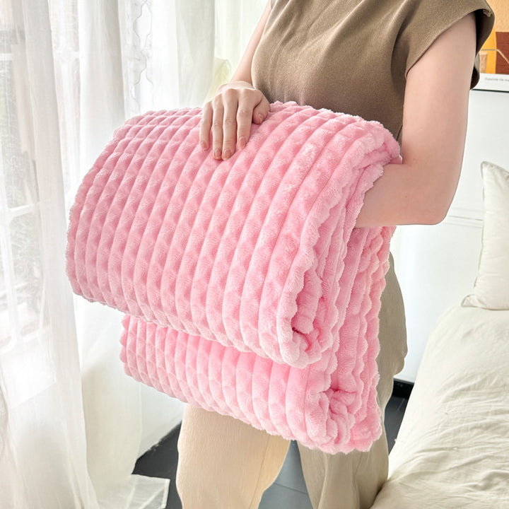 Warme Flanell-Wohndecke mit Struktur, ganzjährig geeignet