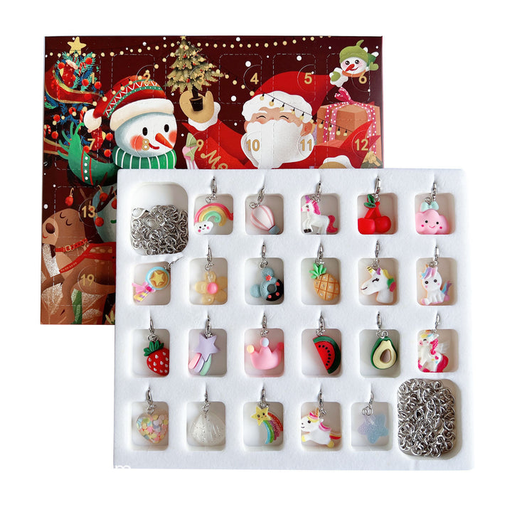 DIY-Adventskalender-Schmuckset mit Festtagsmotiven
