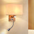 Flexibler Spot-Light Nachttischleselampe Stoff Einzelne Nordische Wandlampe mit ovalem Stoffschirm in Beige/Flachs/Champagner | Karnz