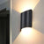 Aluminium Curve Wand-Washer Wandlampe Minimalistisch 2-Licht Schwarz LED Wandmontierte Beleuchtung für Eingangstür | Karnz