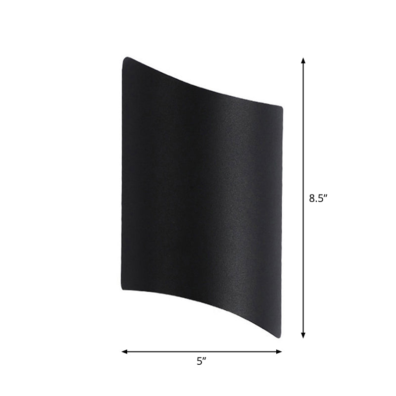 Aluminium Curve Wand-Washer Wandlampe Minimalistisch 2-Licht Schwarz LED Wandmontierte Beleuchtung für Eingangstür | Karnz