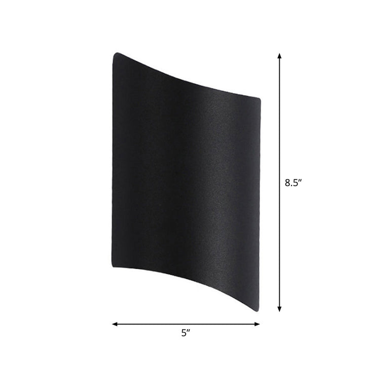 Aluminium Curve Wand-Washer Wandlampe Minimalistisch 2-Licht Schwarz LED Wandmontierte Beleuchtung für Eingangstür | Karnz