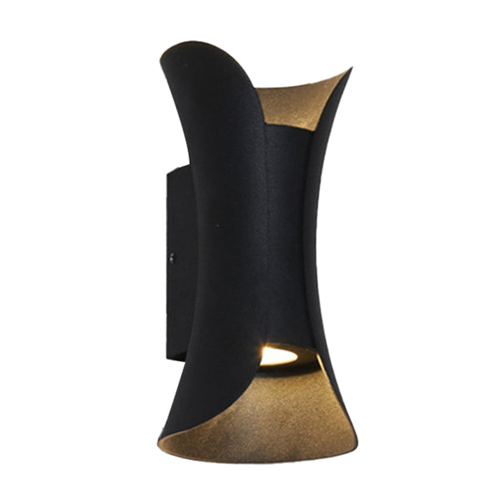 Klein/Groß Flackernde LED Wandleuchte Modern Metall 2 Glühbirnen Schwarz/Weiß/Weiß-Gold Auf Ab Licht für Terrasse | Karnz