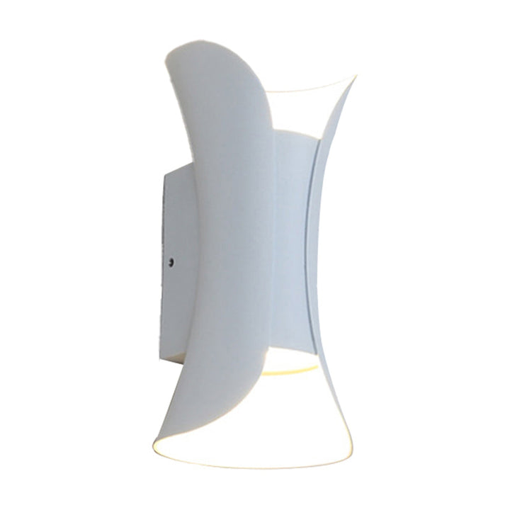 Klein/Groß Flackernde LED Wandleuchte Modern Metall 2 Glühbirnen Schwarz/Weiß/Weiß-Gold Auf Ab Licht für Terrasse | Karnz