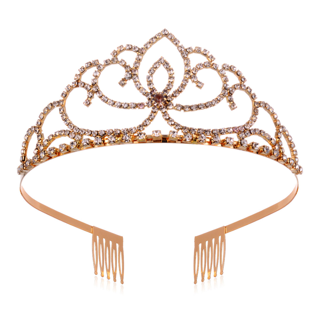 Damen Elegante Strass-Tiara mit floralem Design Karnz