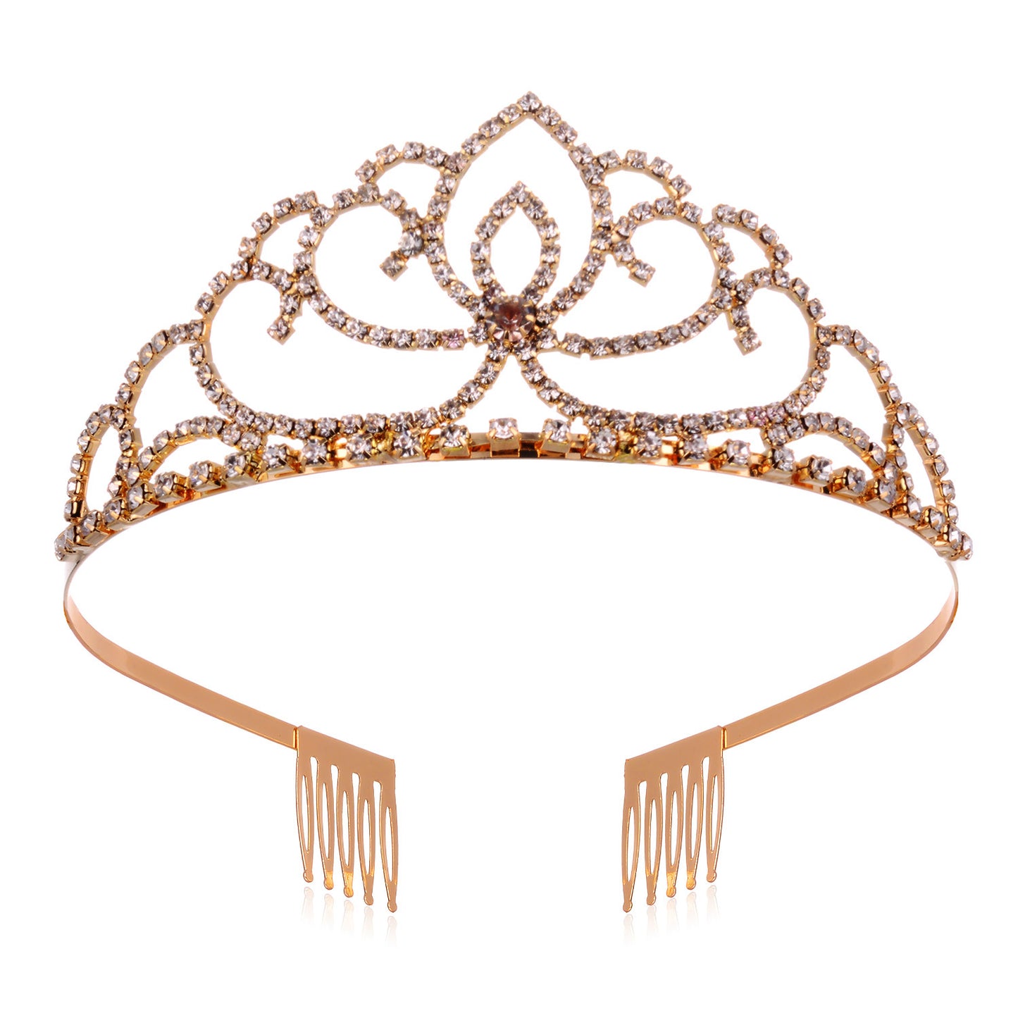 Damen Elegante Strass-Tiara mit floralem Design Karnz