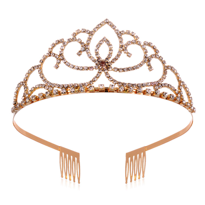 Damen Elegante Strass-Tiara mit floralem Design Karnz