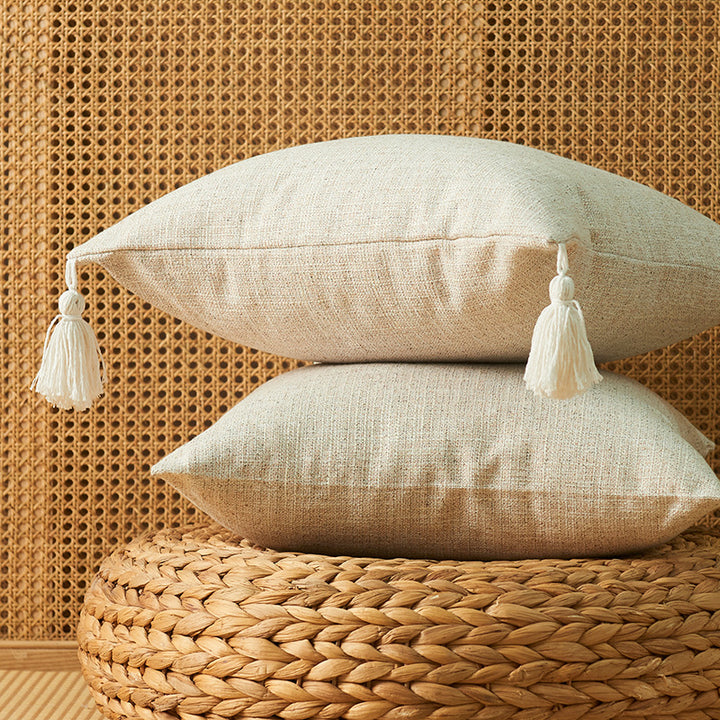 Artisan Texturiertes Wurfkissen mit Quasten
