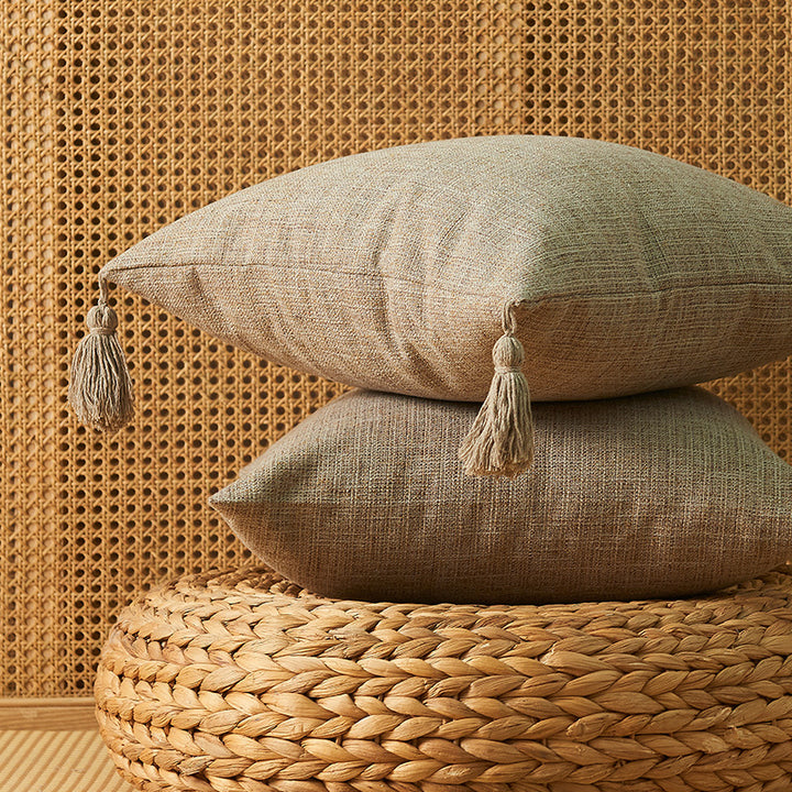 Artisan Texturiertes Wurfkissen mit Quasten
