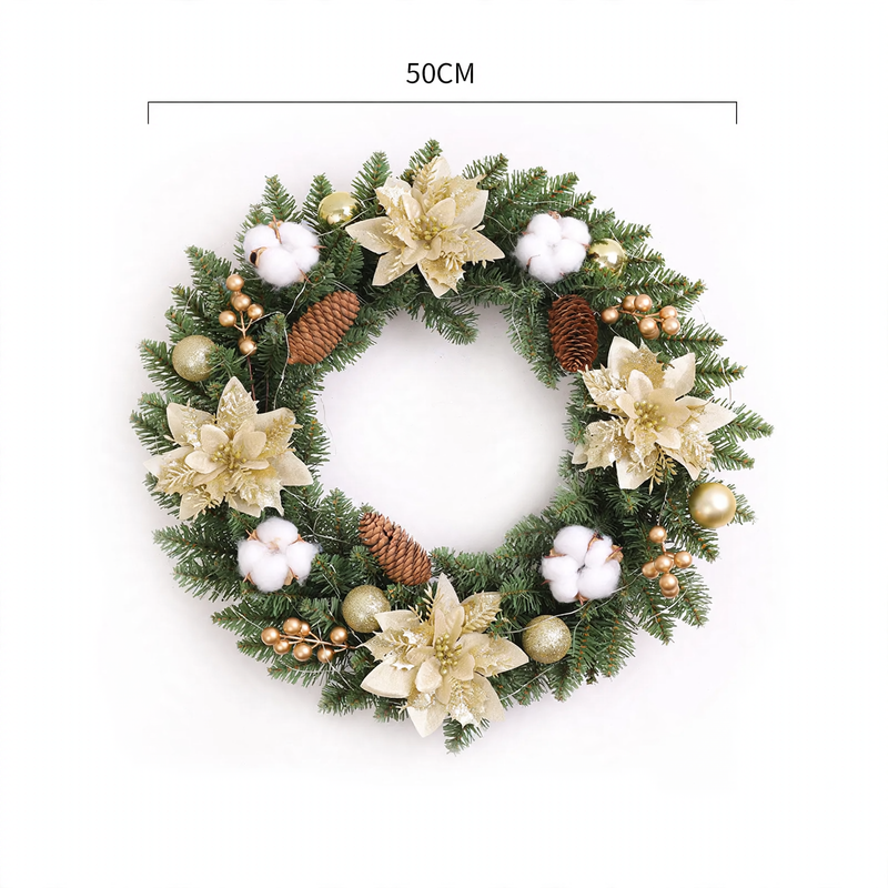 Weihnachtskranz mit Kugeln und Blumen, verschiedene Größen