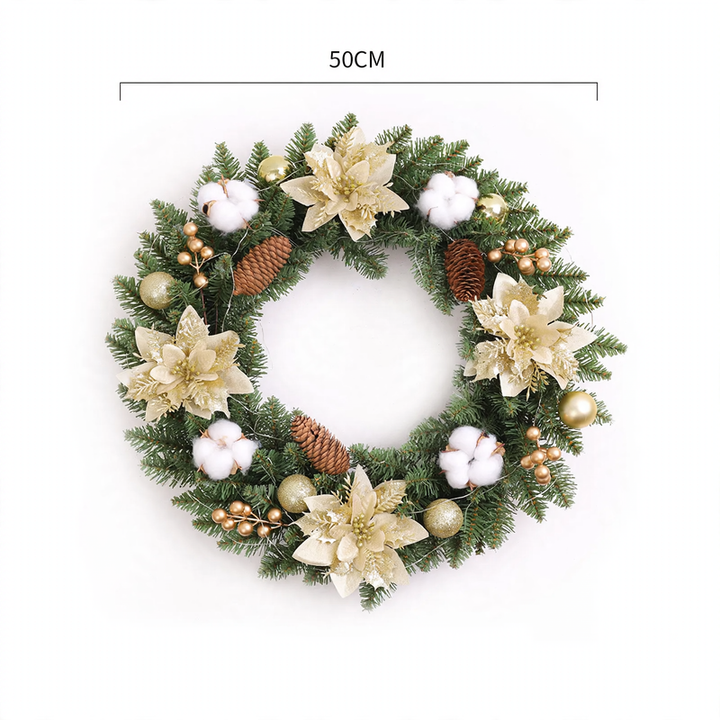 Weihnachtskranz mit Kugeln und Blumen, verschiedene Größen
