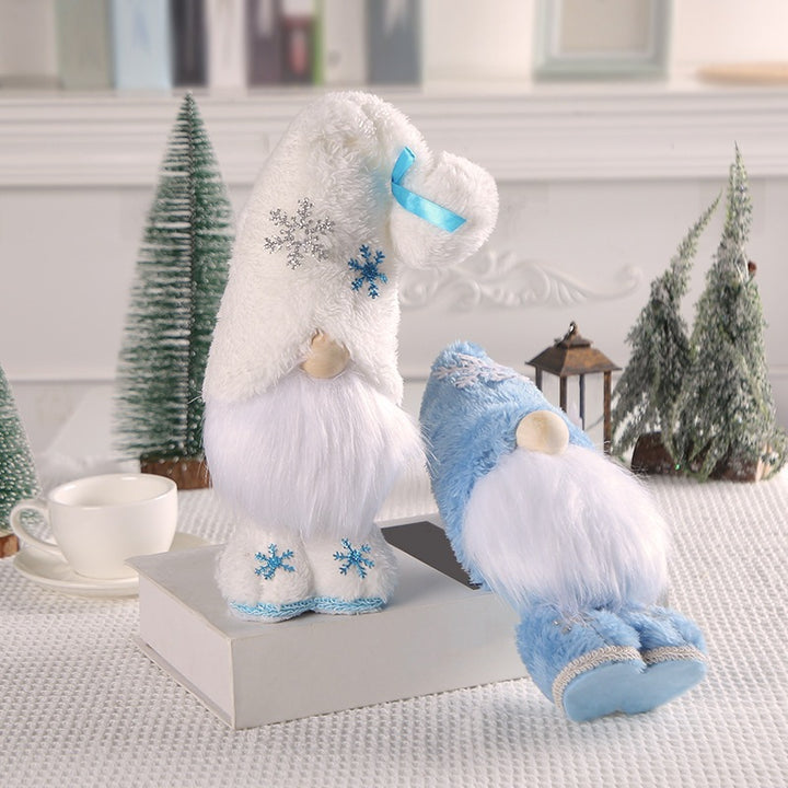 Weihnachts-Wichtelfigur mit Schneeflocken-Design
