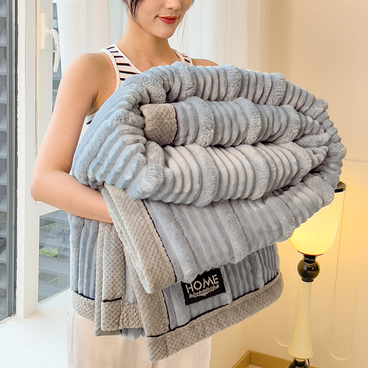 Doppelseitige Fleece-Decke, leicht und warm