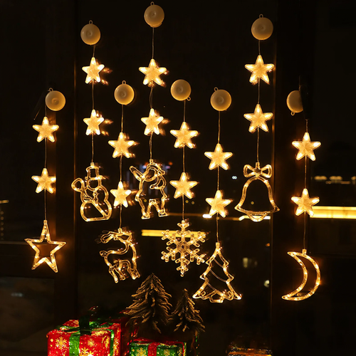 LED-Weihnachts-Lichterkette mit Saugnapf