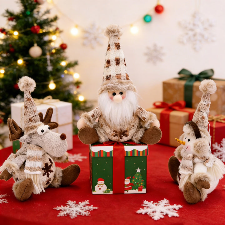 Weihnachts-Wichtel-Set: Weihnachtsmann, Schneemann, Rentier