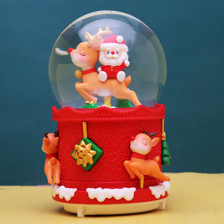 Weihnachtliche Schneekugel mit Musik und Licht