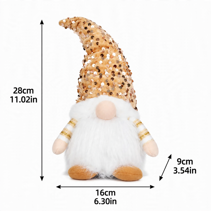 Beleuchtete Weihnachts-Wichtelfigur mit Paillettenmütze