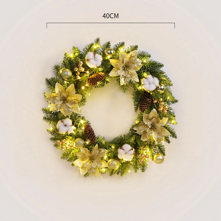 Weihnachtskranz mit Kugeln und Blumen, verschiedene Größen