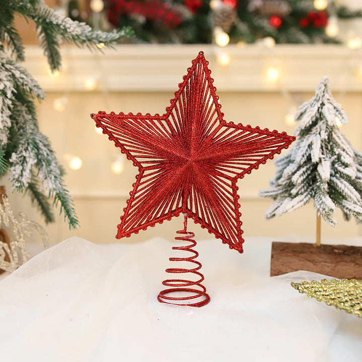 Weihnachtsbaum-Spitze Stern, Kunststoff mit Glitzer