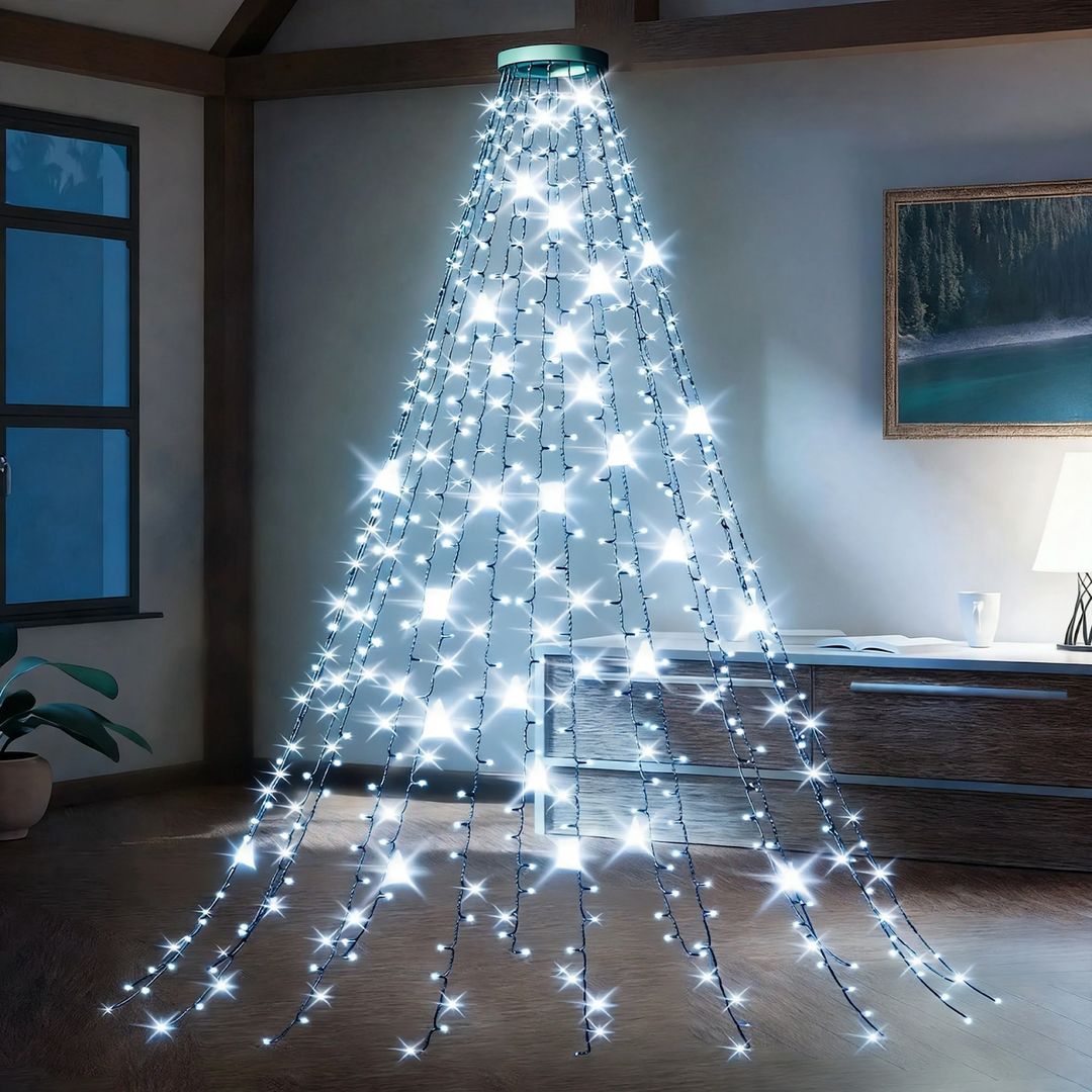 LED-Weihnachtsbaum-Lichterkette mit Stern, verschiedene Längen