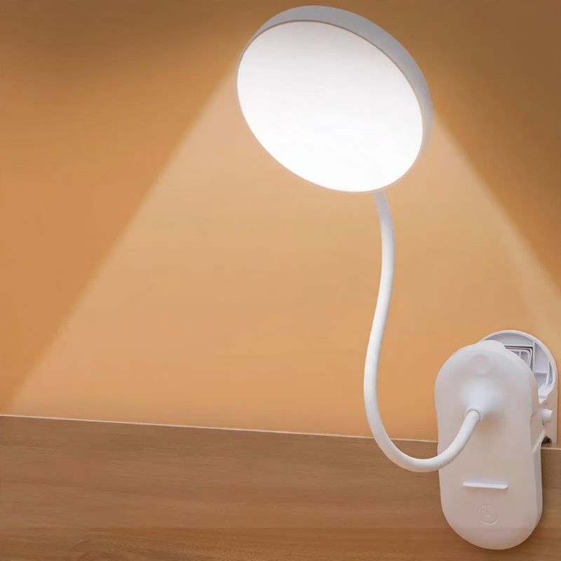 Wiederaufladbare LED-Klemmleuchte für Studium und Lesen
