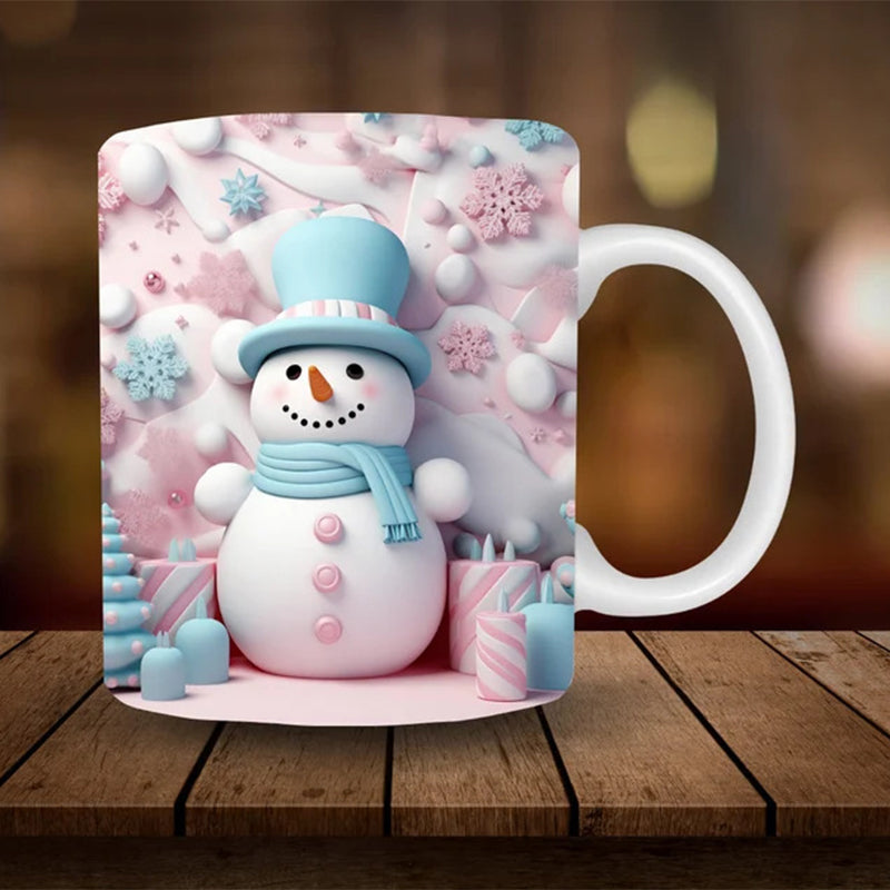 3D Schneemann Keramiktasse - Lustiges Weihnachtsgeschenk | Karnz