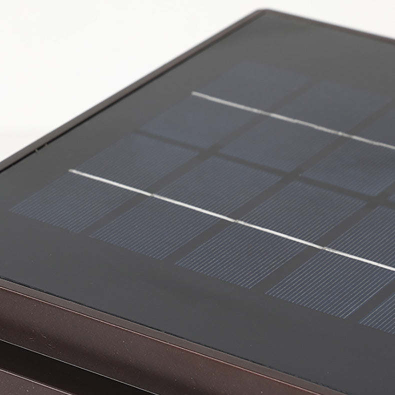 Modern minimalist Solar wasserdicht quadratisch Aluminium Glas LED Postkopflicht für Garten | Karnz