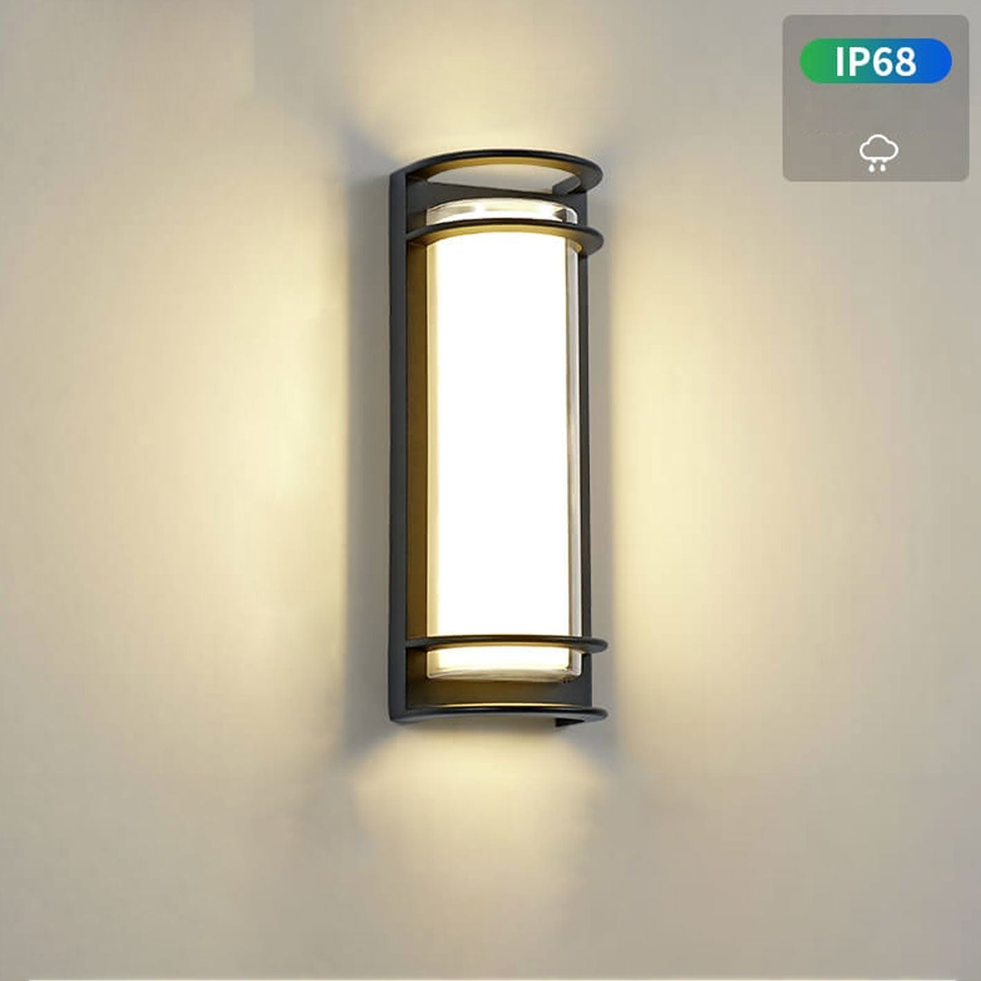 Moderne, wasserdichte LED-Gartenwandleuchte für Säulenmontage