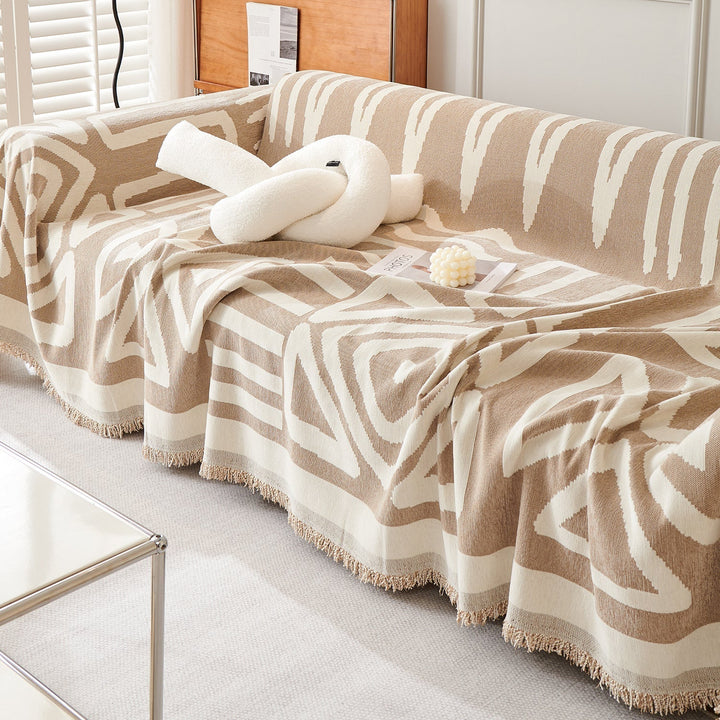 Geometrischer Boho-Stil Sofaüberzug - Modern, Stilvoll & Strapazierfähig Sofa Schutz | Karnz