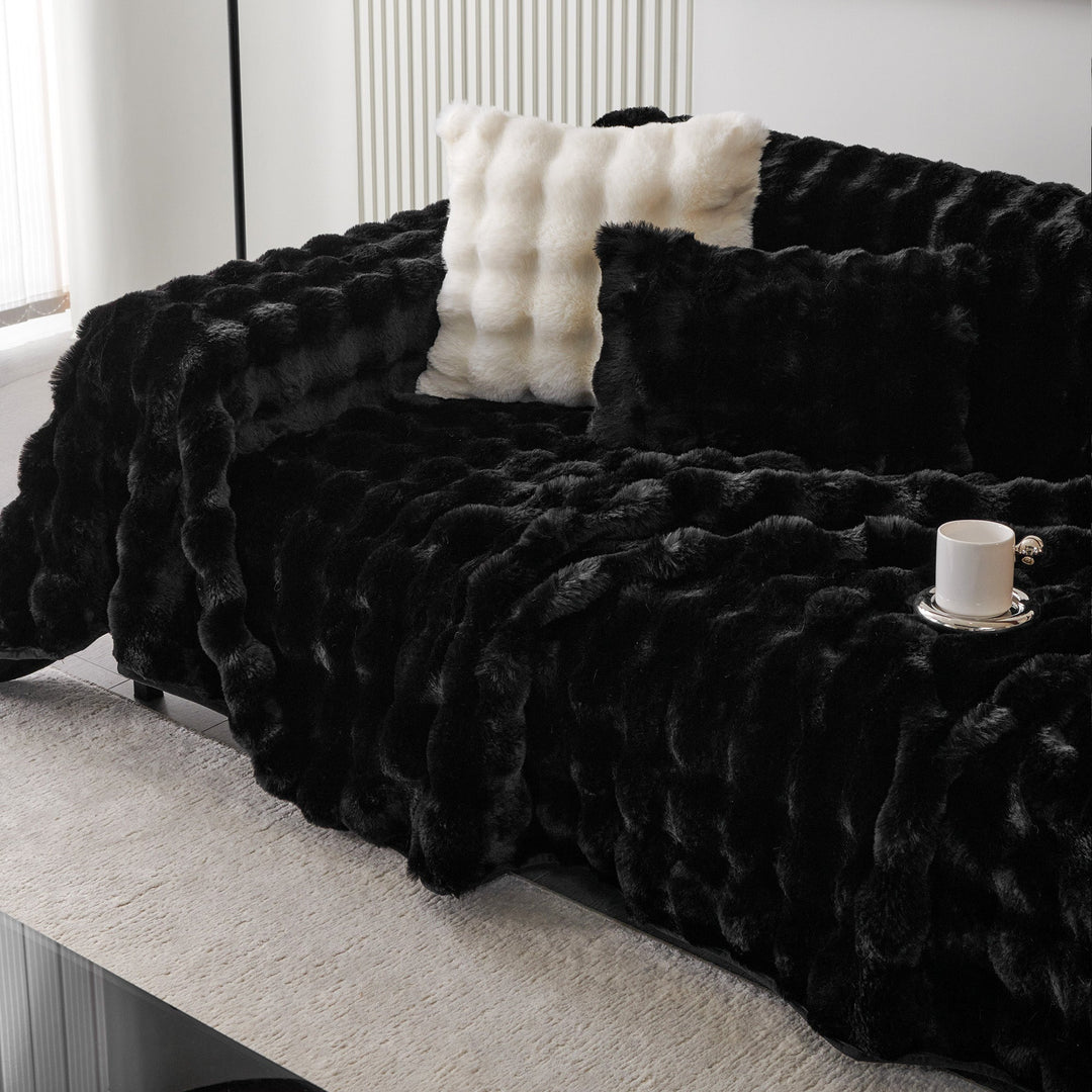 Luxe Ripple Faux Fur Sofa Cover - Modern, Stylisch & Langlebig Sofa Schutz | Karnz