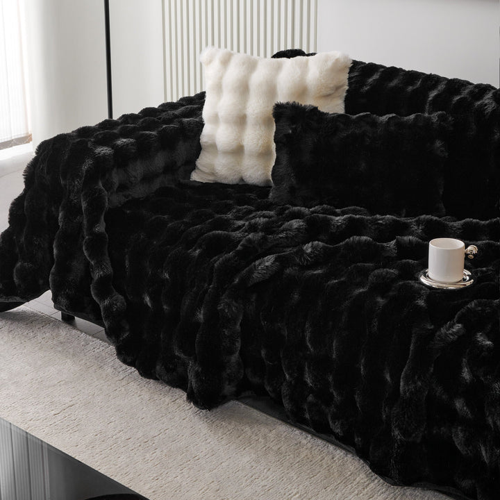 Luxe Ripple Faux Fur Sofa Cover - Modern, Stylisch & Langlebig Sofa Schutz | Karnz