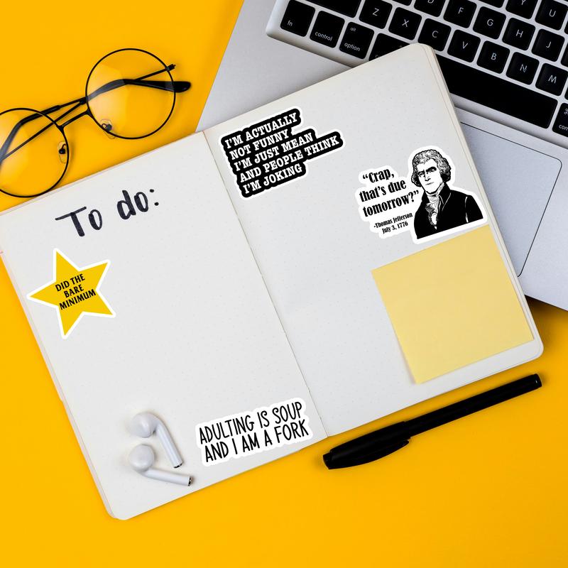 Set mit 130 lustigen Spruch-Aufklebern