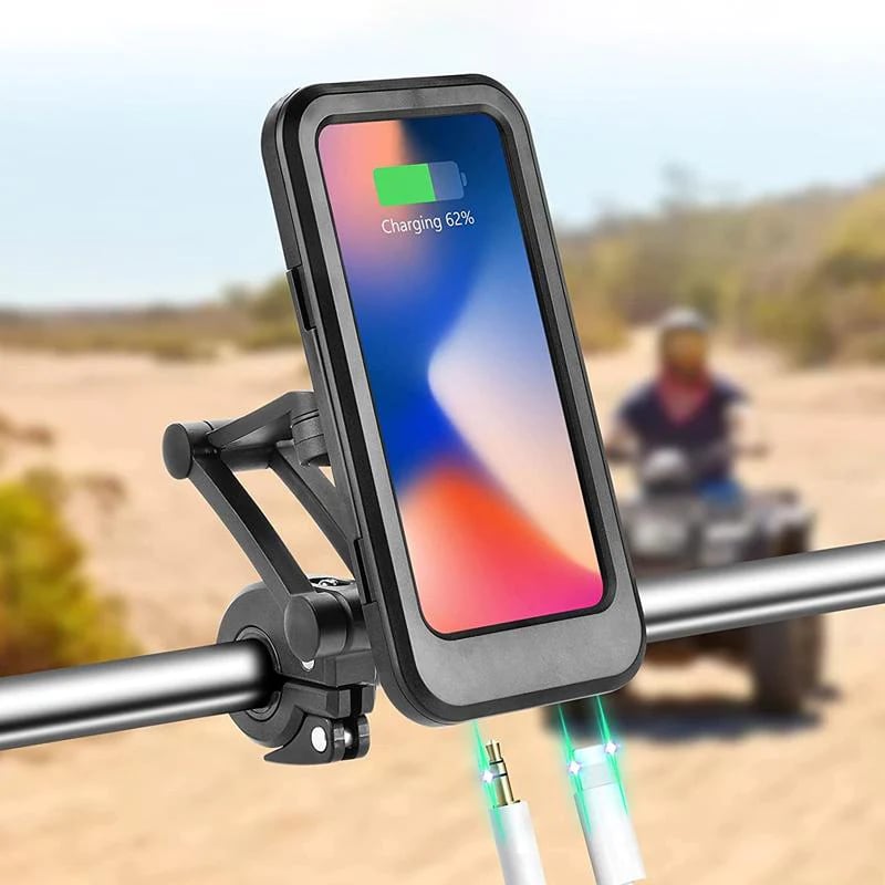 RideCharge Pro – Wasserdichte Handyhalterung mit USB-Anschluss und 15-W-Wireless-Ladefunktion für Fahrräder und E-Bikes