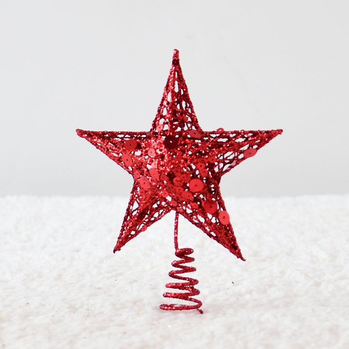Weihnachtsbaum-Sternaufsatz aus Eisen mit Glitzer
