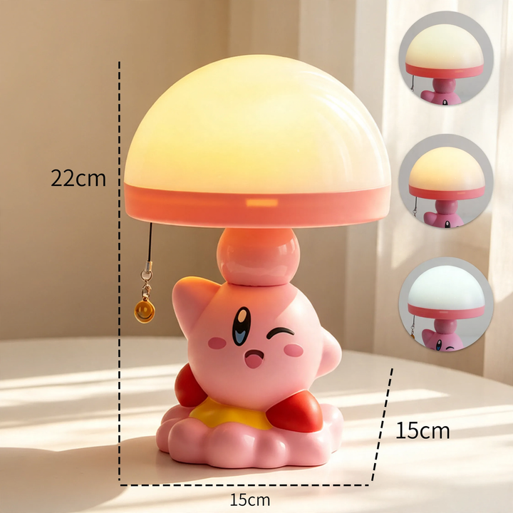 Kirby-Cartoon-Tischlampe mit Zugschalter